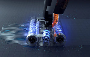 Aspirator fără fir Deerma DEM-VX96W, 160W, baterie de 4000mAh, curățare automată cu perie, negru