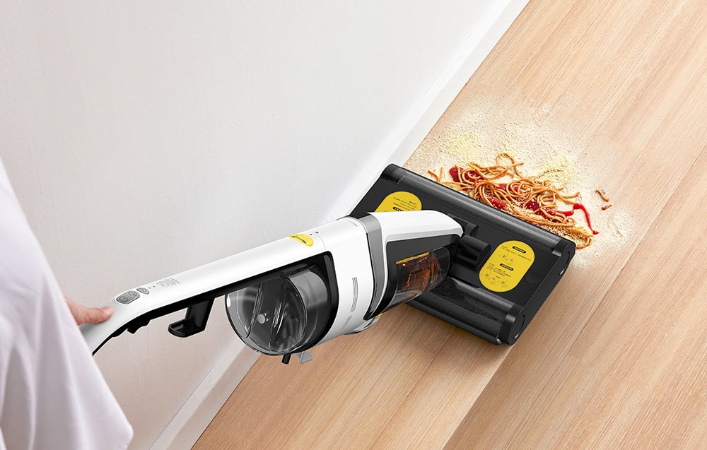 Aspirator vertical cu funcție de mop Deerma DEM-VX20W, 420W, Capacitate 500/600ml, IPX4, Alb