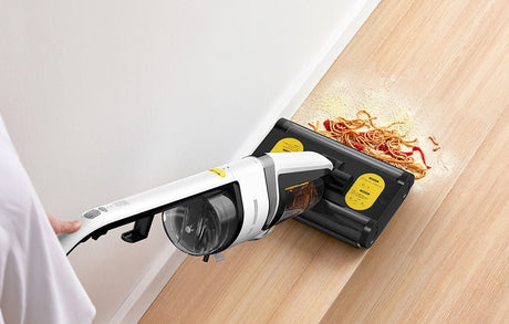 Aspirator vertical cu funcție de mop Deerma DEM-VX20W, 420W, Capacitate 500/600ml, IPX4, Alb