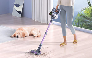 Aspirator vertical fără fir Lubluelu 202, 220 W, filtru HEPA, violet