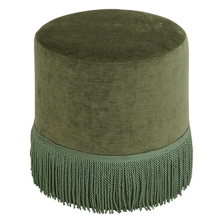 Atmosfera puf Alanya, Chenille, Kaki, Ø37,5 cm