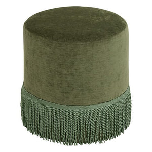 Atmosfera puf Alanya, Chenille, Kaki, Ø37,5 cm