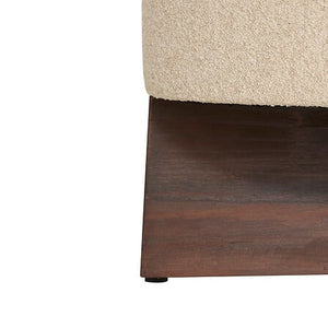 Pouf atmosferă Kayan, Boucle, Ivory, Ø50 cm