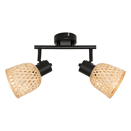 Lampă Atmosphere Lio, 28x17x18 cm, Metal, Bambus