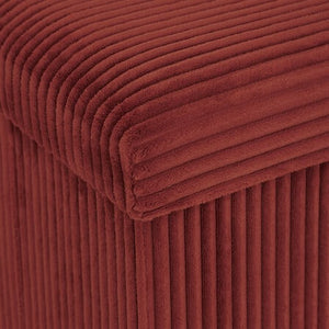 Puf cu atmosferă de depozitare Arum, catifea reiată, pliabil, 38x38 cm