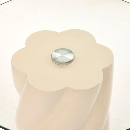 Masă de cafea Atmosphera Torsie, ivory, Ø50 cm