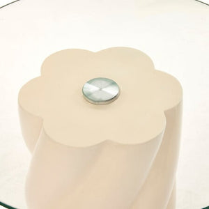 Masă de cafea Atmosphera Torsie, ivory, Ø50 cm