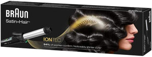 Ondulator Braun Satin Hair 7 IONTEC CU710, Înveliș ceramic, Tehnologie ionică, 185 de grade, Negru/Gri