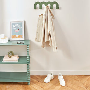 Suport de perete Atmosphera Callista, 5 cârlige, Metal, Verde, 50 cm