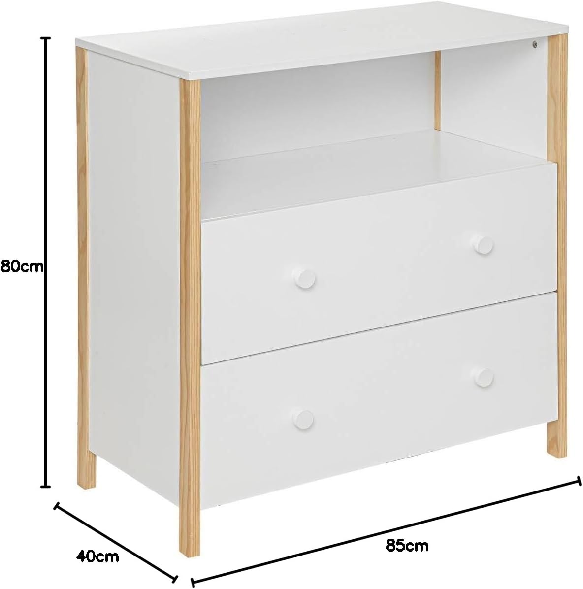 Comodă pentru copii Atmosphere Kima, MDF, Alb