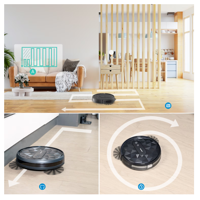 Aspirator robot AIRROBO P20, 35 W, funcționare 120 min, recipient 600 ml, filtru HEPA, negru