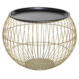 Masă de cafea Atmosphera Alya, Metal, Auriu, 2 bucăți