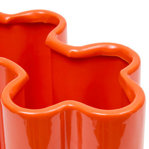 Vază Atmosphere Flow, ceramică, portocalie, 17 cm