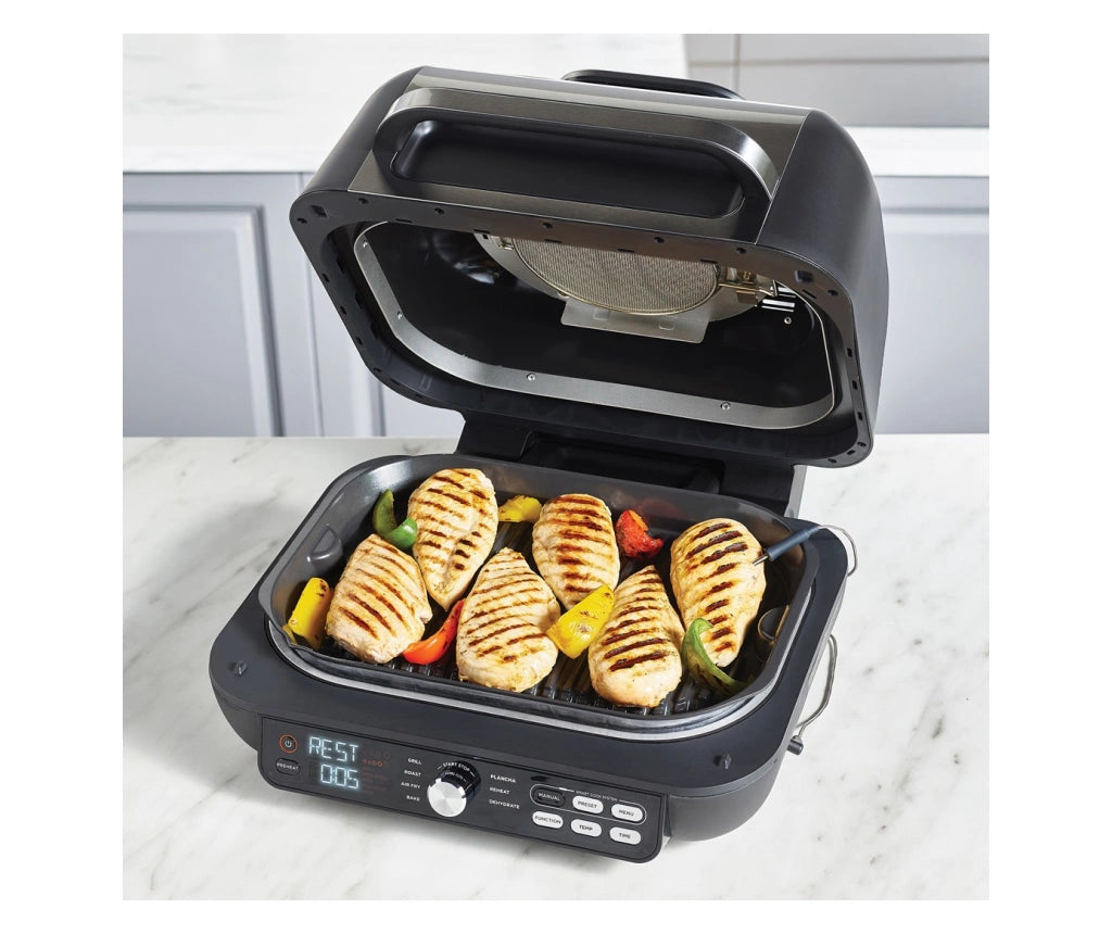 Grătar electric NINJA Foodi AG651EU, Funcție de friteuză cu aer cald, 2460W, 3.78l, Negru