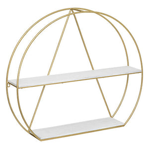 Raft de perete Atmosphera Maddy, MDF și metal, auriu, 80x70 cm