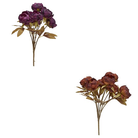 Buchet decorativ de bujori Atmosphera Fria, asortate, 53 cm