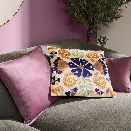 Pernă decorativă Atmosphera Hary Romantic, 45x45 cm, Broderie