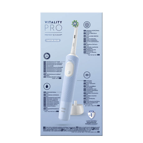 Periuță de dinți electrică + pastă de dinți, Oral-B D103, Vitality Pro X Clean, Albastră