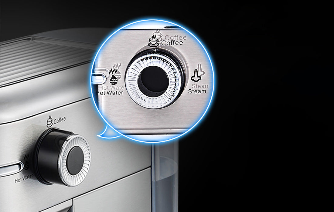 Espressor semiautomat HiBREW H11, 19 bar, 1450W, 1.1l, Argintiu