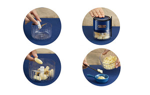 Tocător electric de legume Deerma JS100, 40W, 150 ml, Albastru 