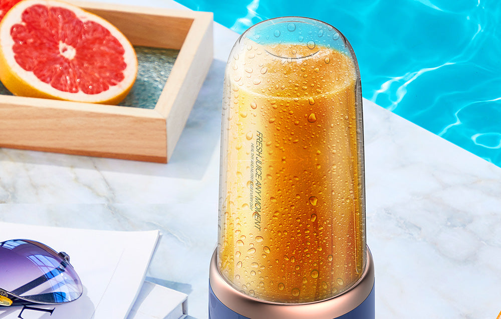 Blender fără fir Deerma NU06, 19.000 rpm, 400 ml, 1500 mAh, rezistent la apă, albastru închis