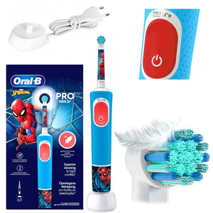 Periuță de dinți electrică pentru copii Oral-B Pro Kids Spiderman, Albastră