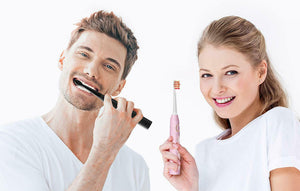 Periuțe de dinți electrice cu ultrasunete cu cap și carcasă FairyWill FW-507, Negru/Roz