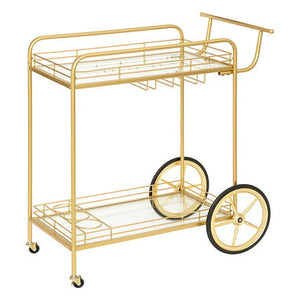 Masă laterală Atmosphera Antonella, sticlă și metal, aurie