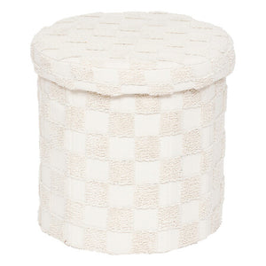 Puf cu atmosferă de depozitare Pasti, pliabil, alb, Ø38 cm