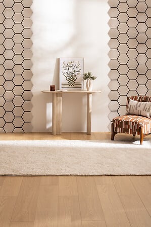 Panou decorativ Atmosphera Hexagon, 56x69 cm, bej, MDF