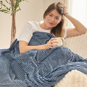 Pătură Atmosphere Arum, Albastră, 240x220 cm