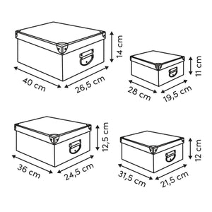 Комплект 4 кутии 5five Box' Eden, Картон, Оранжев