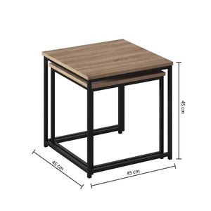 Комплект от 2 маси 5five Aliaj, MDF, Черен
