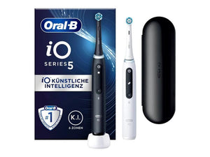 Periuță de dinți electrică Oral-B iO 5 41512, cu a doua duză, alb-negru