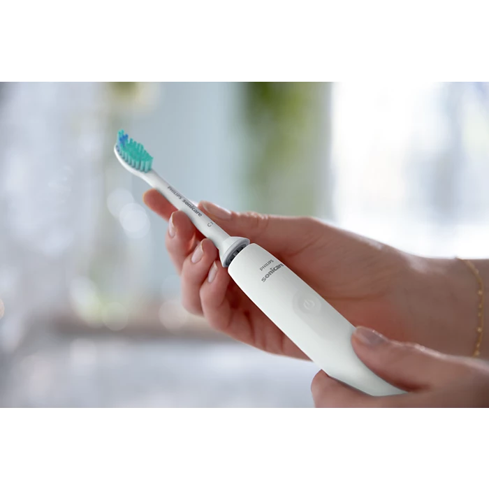 Periuță de dinți electrică Philips Sonicare Seria 2100 HX3651/13, 31.000 mișcări/minut, Quadpacer și SmarTimer, Design ergonomic subțire, 1 cap de periuță, Alb