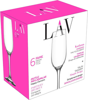 Set pahare de șampanie LAV Fame, 215 ml, 6 buc.
