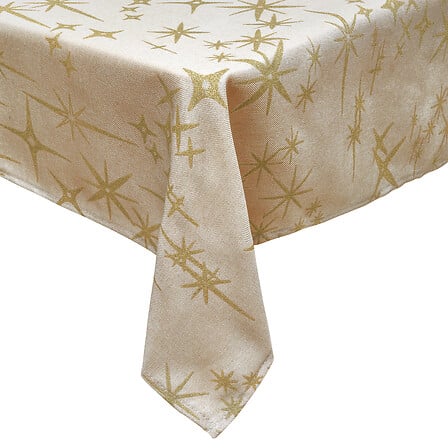 Canvas star tablecloth 140 x 240 cm, beige