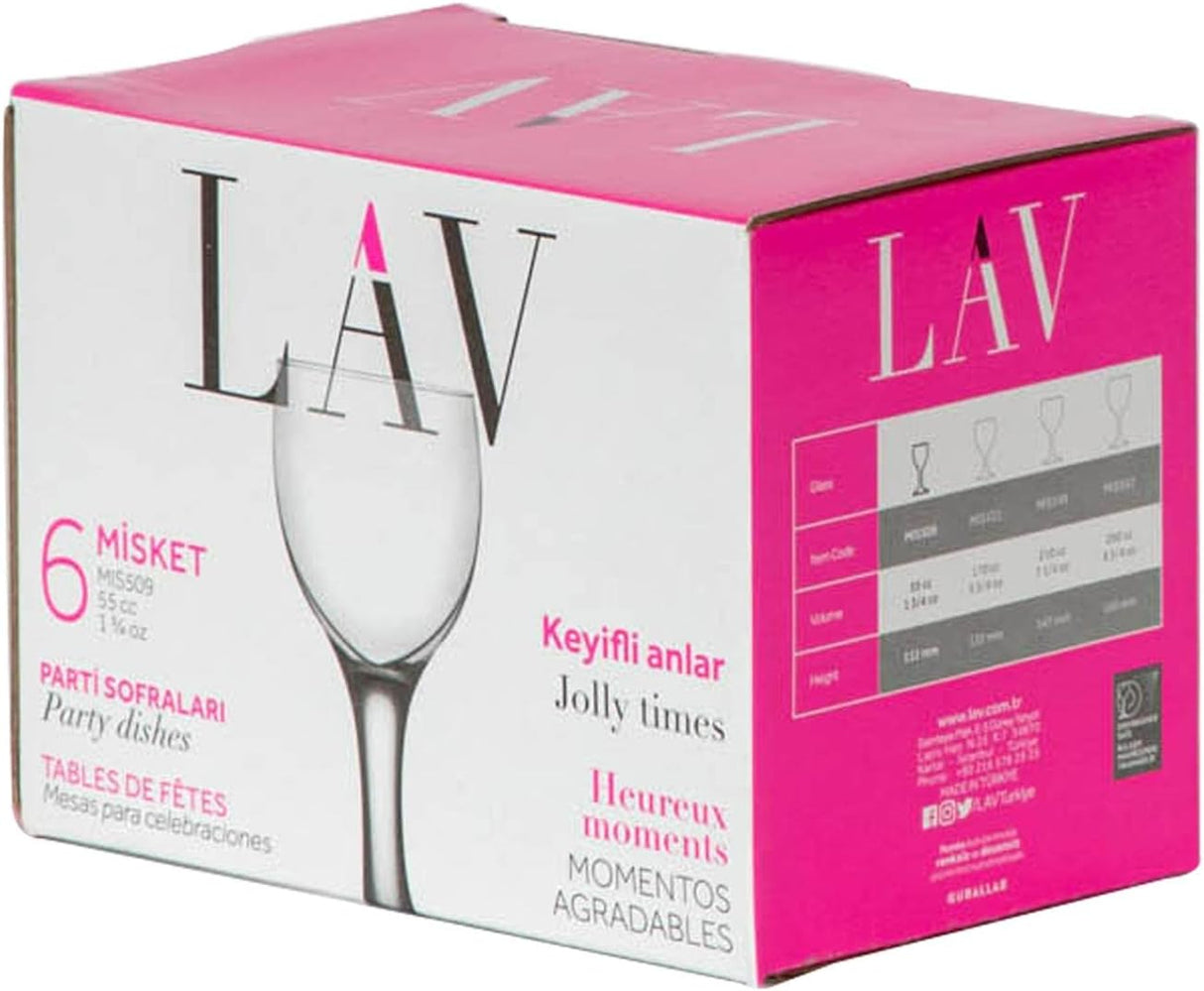 Set de pahare de lichior LAV Misket, 55 ml, 6 buc.