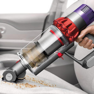 Aspirator vertical Dyson V10 Origin 39446401, 525W, 0.76 l, Autonomie până la 60 min, Gri/Roșu