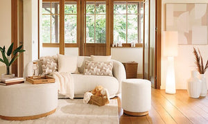 Puf Atmosphera Nesky, Alb, Ø41 cm