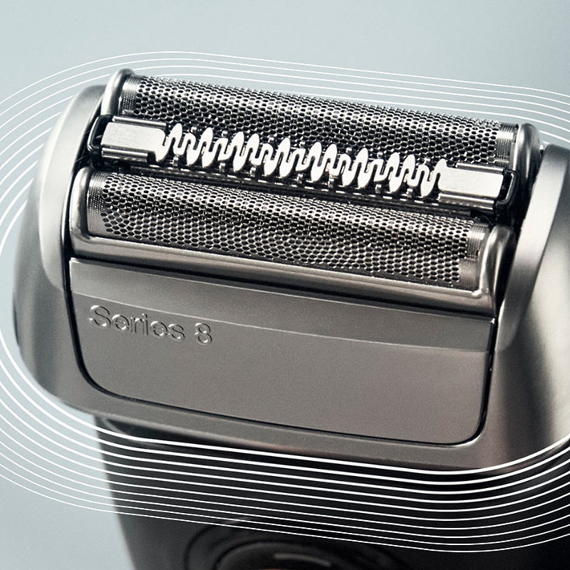 Aparat de ras Braun Series 8 8410s Wet&amp;Dry, 30.000 de tăieri, 4 elemente de tăiere, SensoFlex, AutoSense, Bază de încărcare, Kit de călătorie, Negru