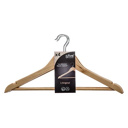 Комплект 4 дървени закачалки 5five