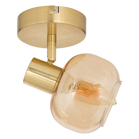 Lampă de atmosferă Pilia, 10 cm, Metal și sticlă chihlimbar