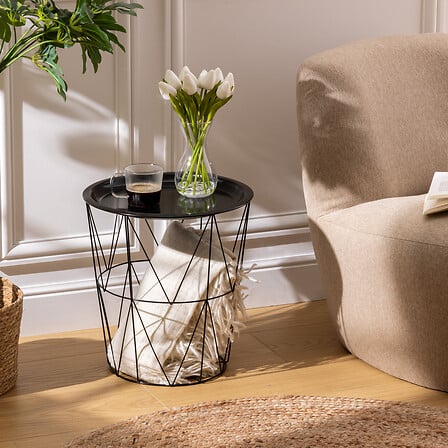 Masă laterală Atmosphera Kumi, Metal, Ø37 cm