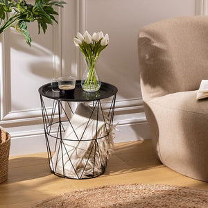 Masă laterală Atmosphera Kumi, Metal, Ø37 cm