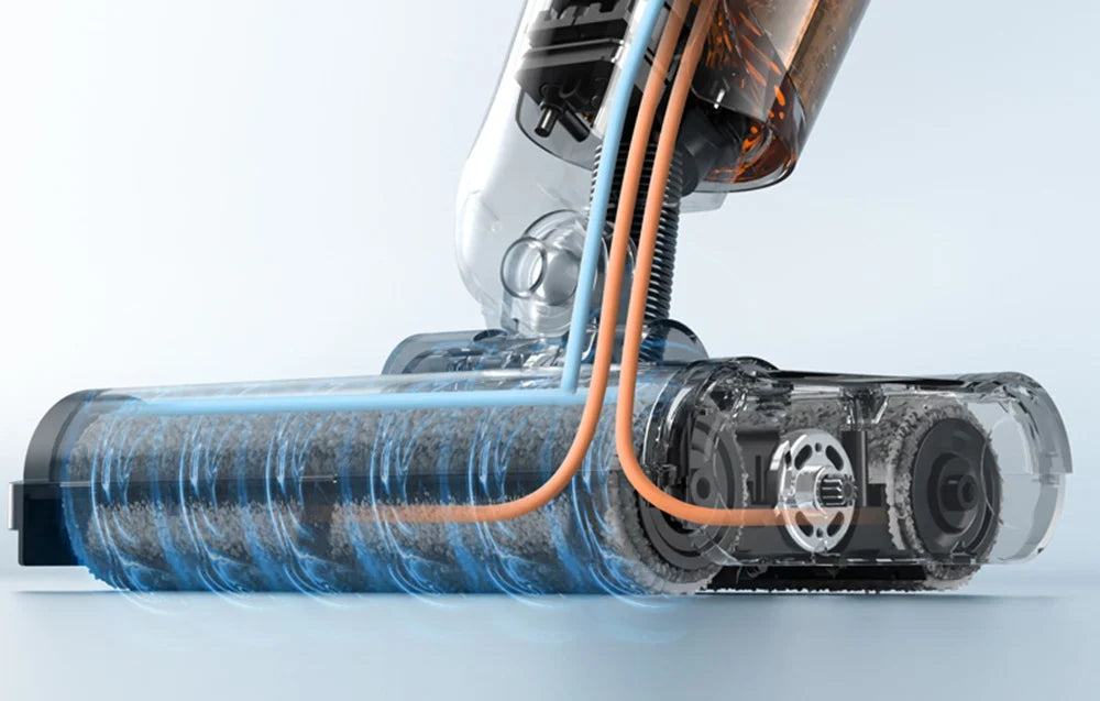 Aspirator vertical cu funcție de mop Deerma DEM-VX20W, 420W, Capacitate 500/600ml, IPX4, Alb