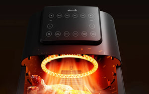 Friteuză cu aer cald Deerma DEM-KZ120, 1700W, 7,5 l, până la 200°C, 8 programe, Negru