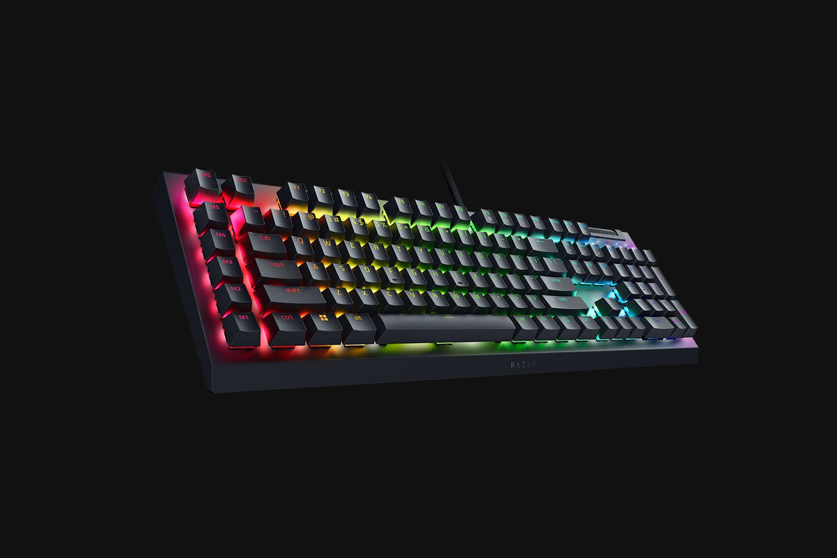 Tastatură de gaming BlackWidow V4 X, switch-uri optice galbene, neagră