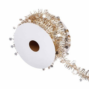 Fine star roll garland 3 m gold