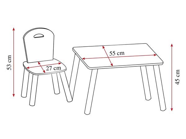 Set masă și scaune pentru copii Atmosphera Alex, MDF, pin
